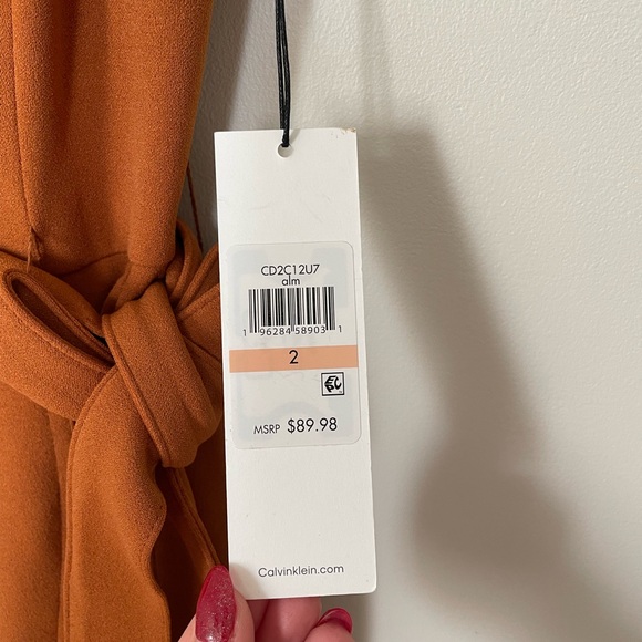 Calvin Klein • NWT Rust Colored Short Sleeve Dress - Picture 3 of 5